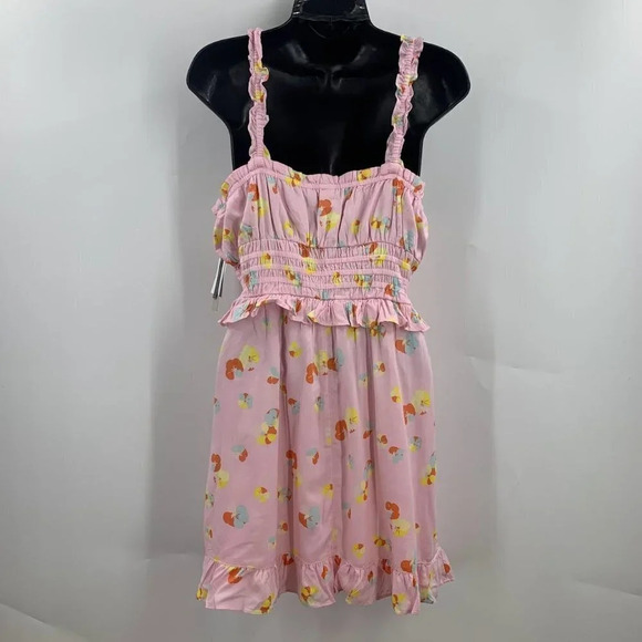 Nordstrom BP Women's Ruffle Detail Sundress In Pink Floral Size M NWT - Picture 2 of 12